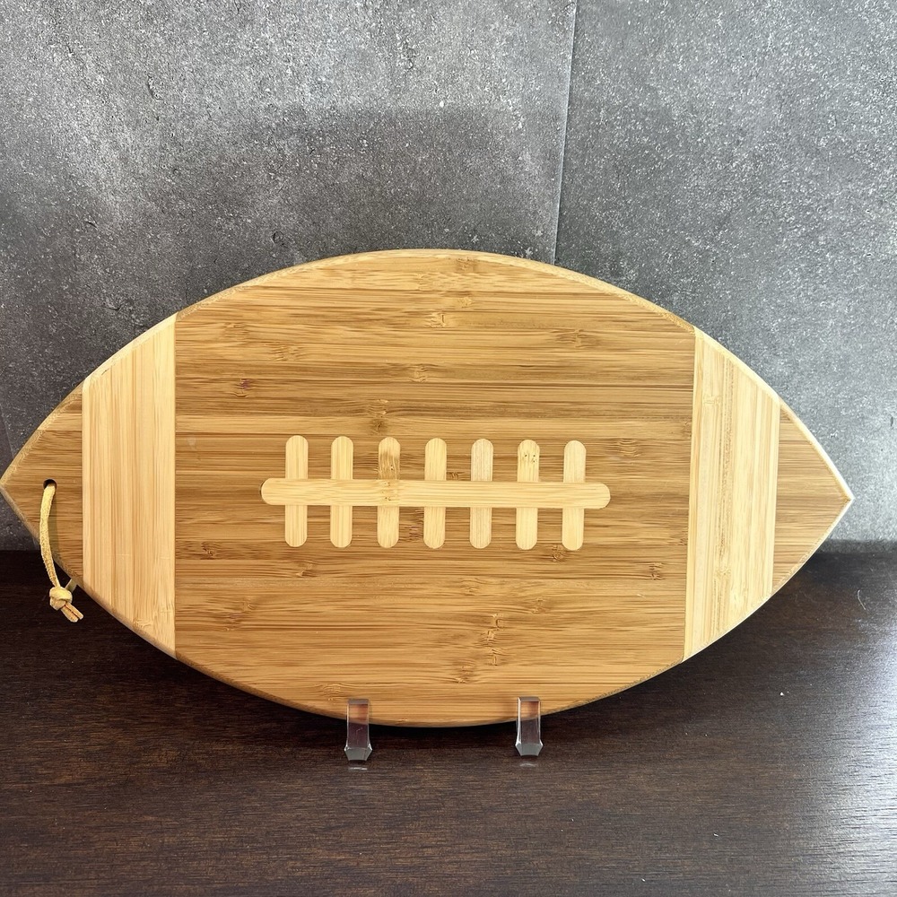 Totally Bamboo Football Cutting Charcuterie Board Tailgating Super Bowl 15"x8.5"